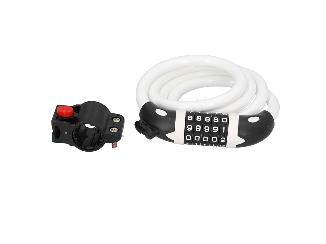 Candado De Combinación De 5 Dígitos Para Bicicletas, Antirrobo, Anillo De Seguridad Blanco Para Bicicletas.