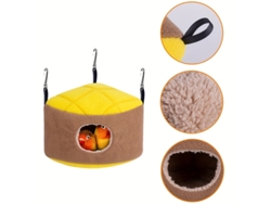 Un Acogedor Nido De Felpa, Especialmente Diseñado Para Pájaros Pequeños, Con Una Jaula Colgante Y Un Cojín Suave Y Ergonómico Para Uso Diari