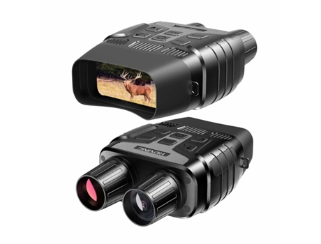 Binoculares de visión nocturna Binoculares portátiles de visión nocturna por infrarrojos para vigilancia de caza con tarjeta de memoria 32G Negro-N...