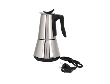 Conecte europeo para el hogar Moka eléctrico Moka Pot de acero inoxidable 304 Máquina de café espresso de café negro para evitar quemar en seco