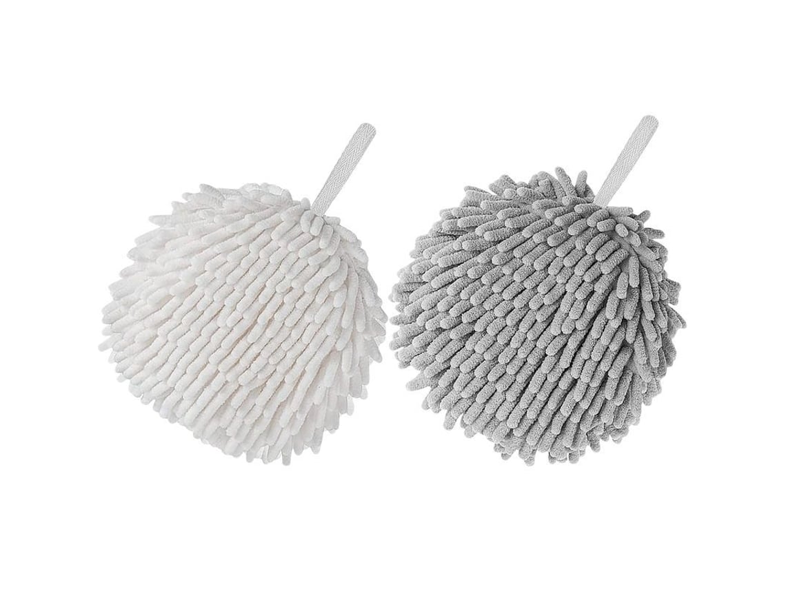 2026-45309-toallas De Mano Colgantes Linjou 2 Pack Super Suaves Absorbentes Para Baño Cocina Gris Y Blanco