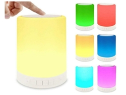 Altavoz Bluetooth con luz nocturna Altavoz LED con sensor táctil estéreo y control de luz nocturna Lámpara de noche Lámpara Vledary
