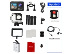 (opción 3) Cámara De Acción 4k 30fps, Pantalla De 2.0 Pulgadas, Wifi Y Control Remoto, Resistente Al Agua.