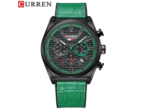 Relojes para Hombres Reloj Impermeable para Hombres Calendario de Cuarzo de Moda con Correa de sílice Relojes de Pulsera-Concha Negra Verde LUUCOZK