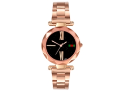 Reloj Casual De Moda Unisex Zhoulianfa Con Brazalete De Acero Y Movimiento De Cuarzo En Oro Rosa.