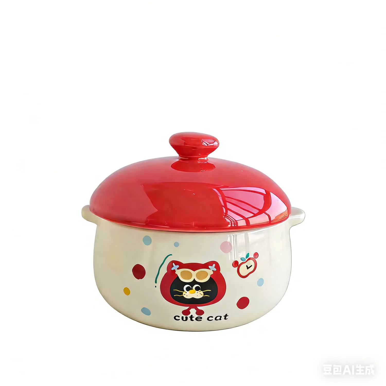 Bol De Cerámica Con Tapa (5 Pulgadas) Para Cocinar Flan Al Vapor, 350 Ml, Apto Para Horno.