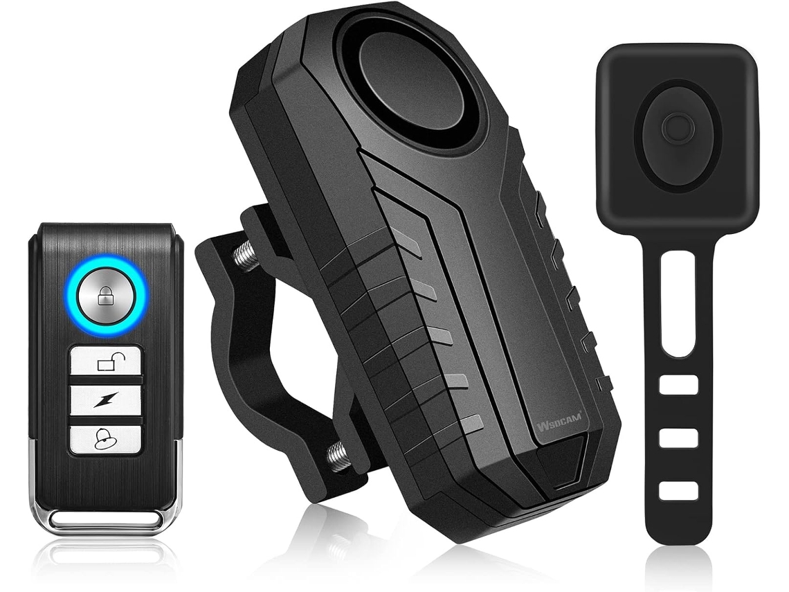 Alarma Para Bicicleta Con Bocina, Control Remoto, Potente (113 Db), Inalámbrica, Resistente Al Agua, Antirrobo Y Con Vibración (negra).