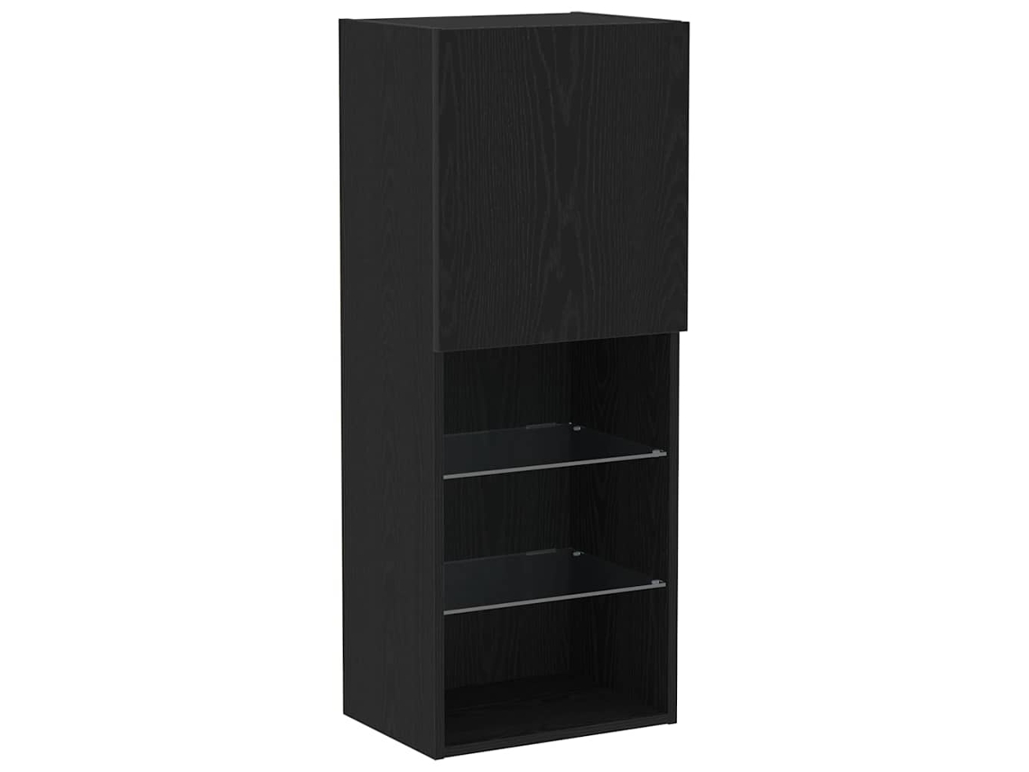 Conjunto de mueble de TV de roble negro 40,5x30x102 cm MAISON EXCLUSIVE