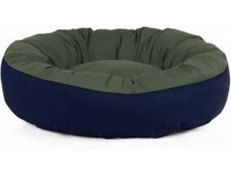 Cama Redonda para Perros y Gatos GAUTY Tela de sarga (Verde y Azul Oscuro - 57 cm)