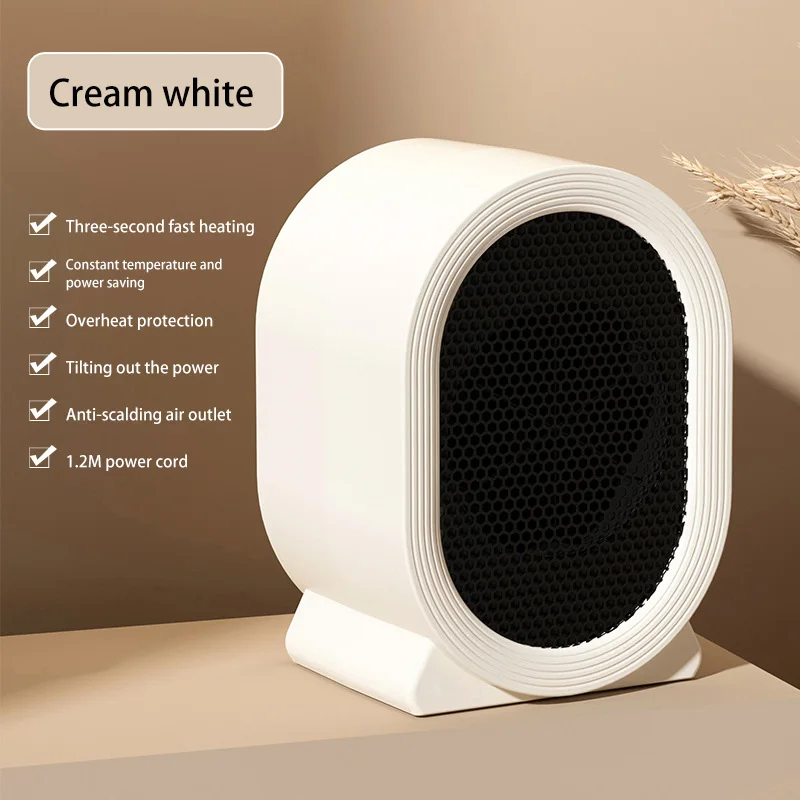 (blanco)calentador Eléctrico De Pie,pequeño Calentador Eléctrico Para El Hogar Y El Dormitorio,silencioso, Inclinable Y Con Apagado Automático