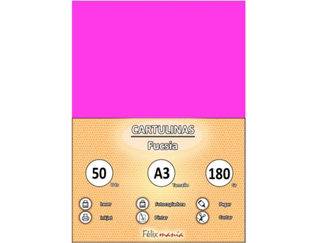 Cartón 180Gr A3 Fuchsia 50 Hojas