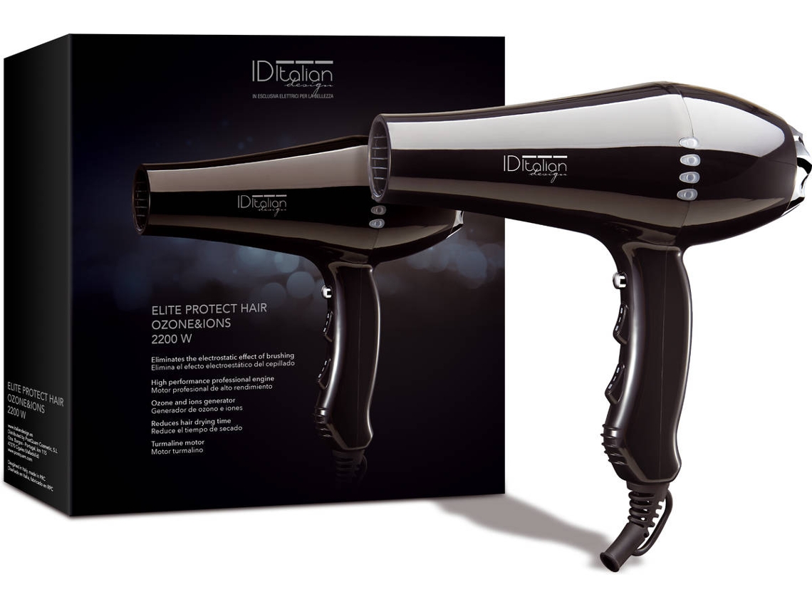 Secador de Cabello POSTQUAM Elite Protect Hair Ozono&Ions (2200 W - 3 Niveles de Temperatura)