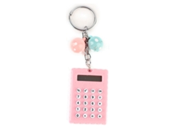 Mini Calculadora Portátil Con Forma De Galleta, Llavero Rosa De Silicona, 8 Bits, Regalo.