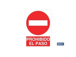 Señal adhesivo 148x105mm. prohibido el paso
