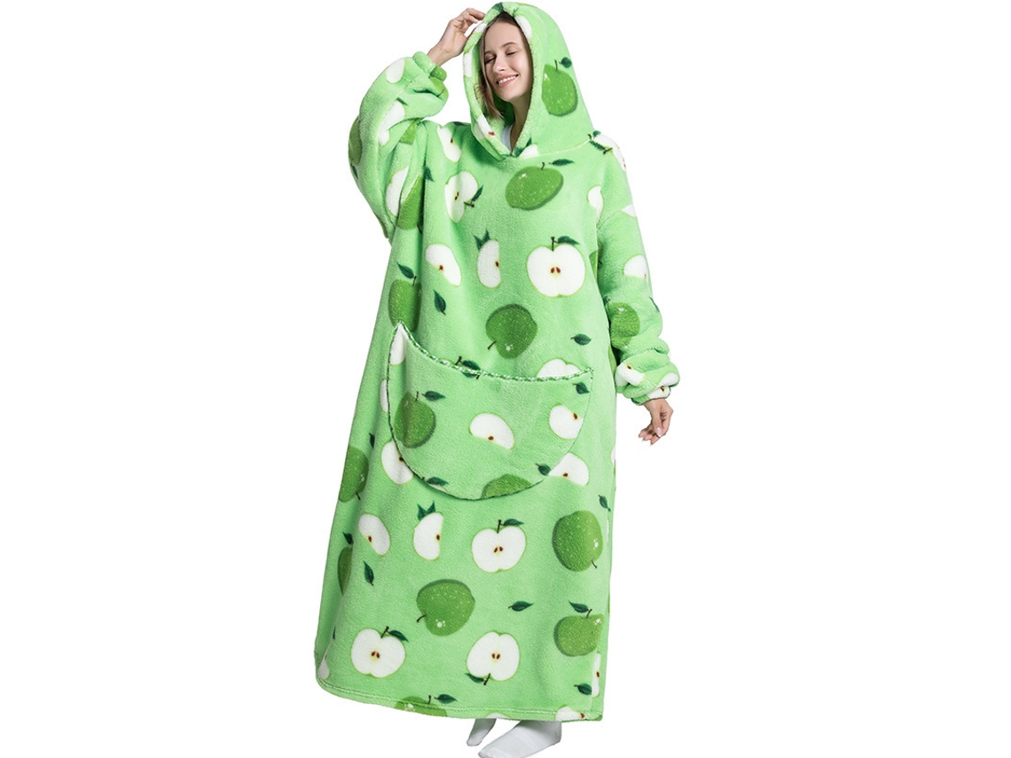 Manta Con Capucha, Sudadera Con Capucha De Forro Polar Extra Larga, Manta Unisex Para Llevar Puesta Usable (manzana) Cuich