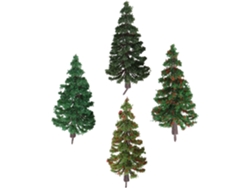 Juego De 4 Modelos De Árboles En Miniatura De Nailon, Decoración De Paisajes En Miniatura, Accesorios Para Maquetas.