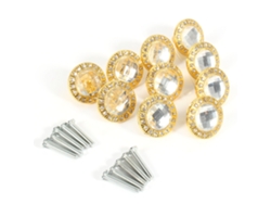 Mango de cristal con forma de diamante LAXISCREED, 10 unidades