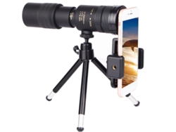 Telescopio monocular con prisma BAK4 de 10-300 x 40 mm con soporte para teléfono inteligente y trípode para adultos Observación de aves Camping IKIKSO