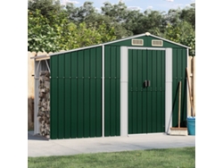 Caseta de jardín 277x93x179 cm acero galvanizado verde LOVELY HOME