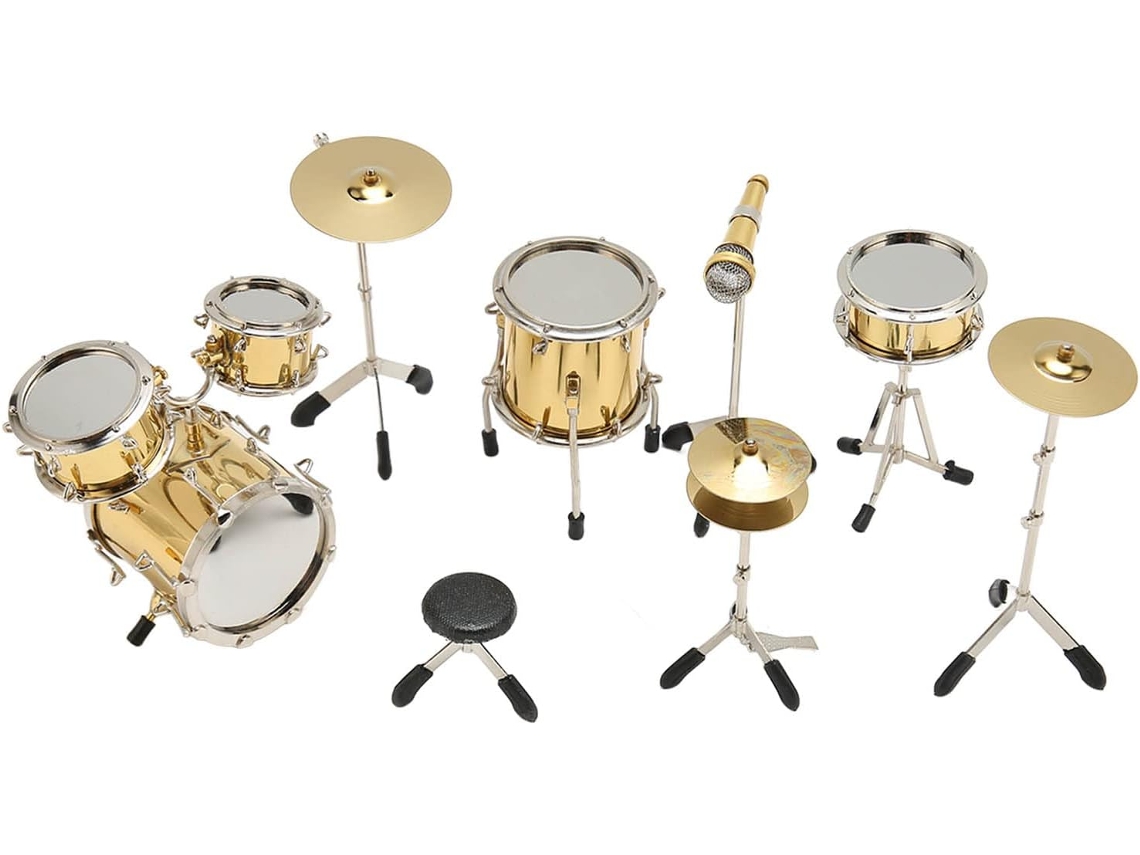Batería Miniatura De 8 Piezas Con Estuche De Transporte, Mini Instrumento Musical De Percusión