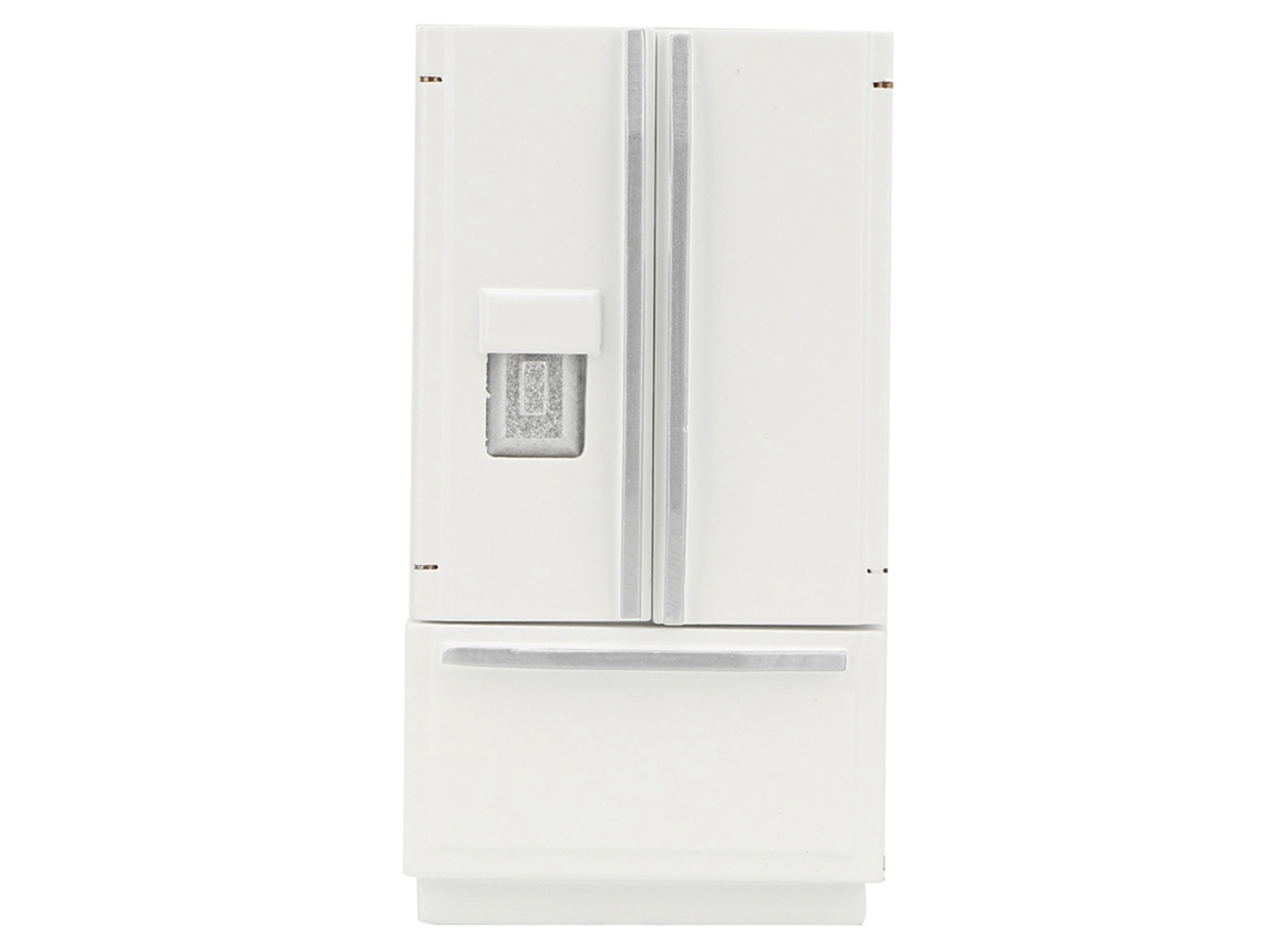 Miniatura De Refrigerador De Madera A Escala 1:12 Para Casa De Muñecas - Blanco
