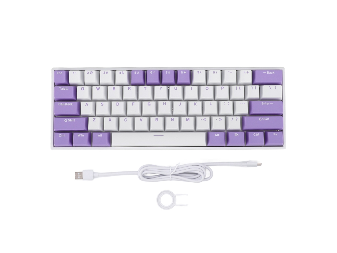 Teclado mecánico para juegos con cable y 60 % de iluminación RGB.