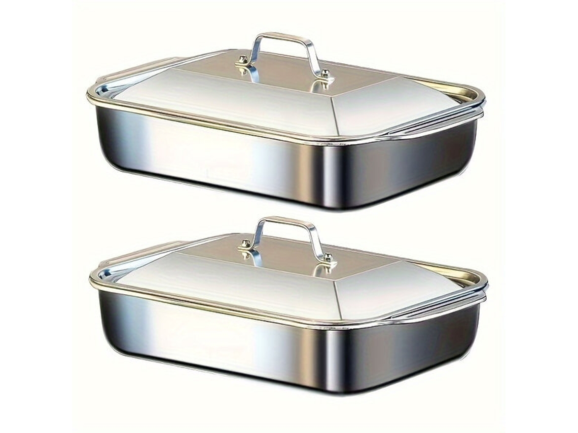Bandeja grande de acero inoxidable para hornear de alta resistencia. Vayotoy