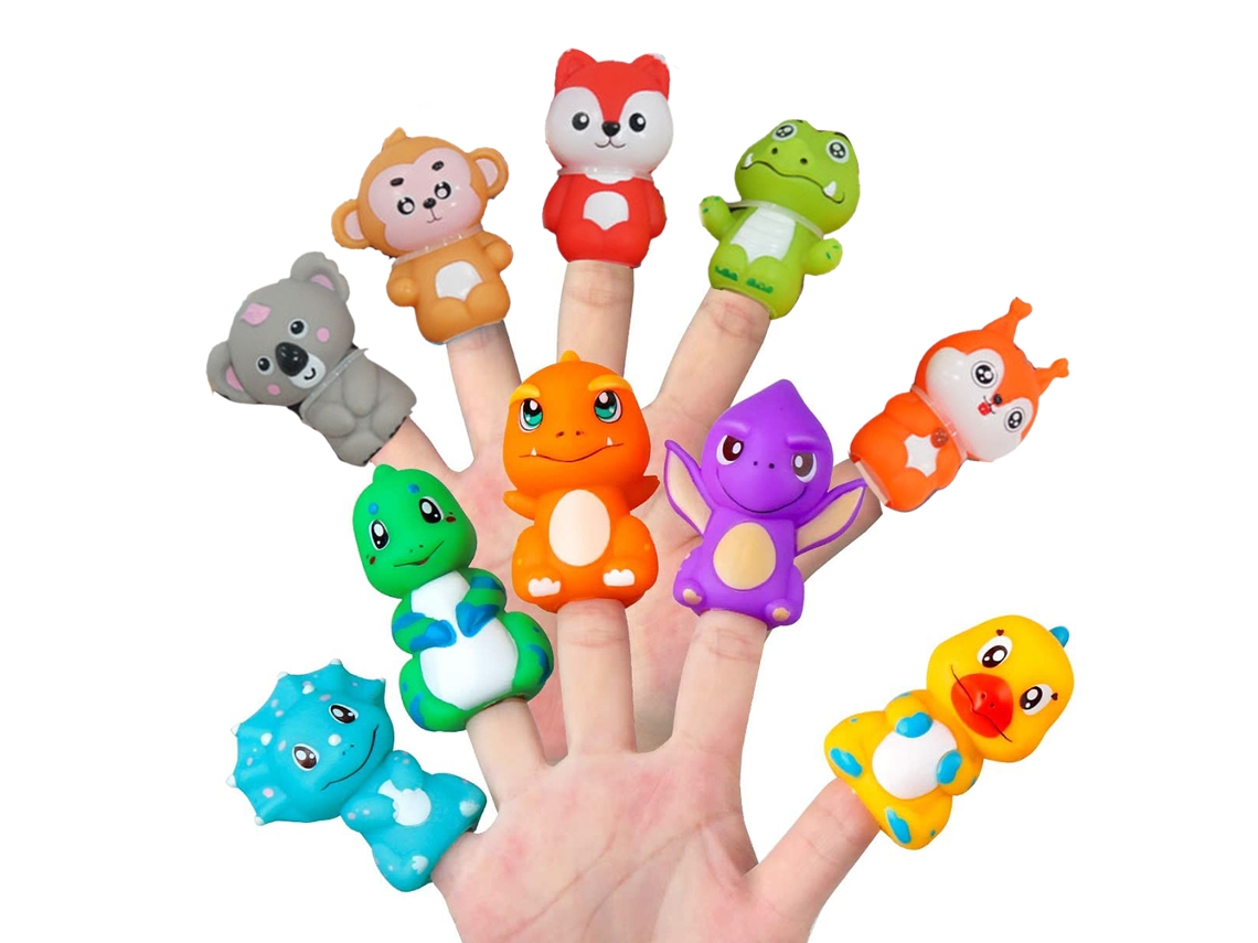 Ats-10 Marionetas De Dedo Animales De Pvc Coloridas Para Cuentos Enseñanza Fiesta Regalos Niños