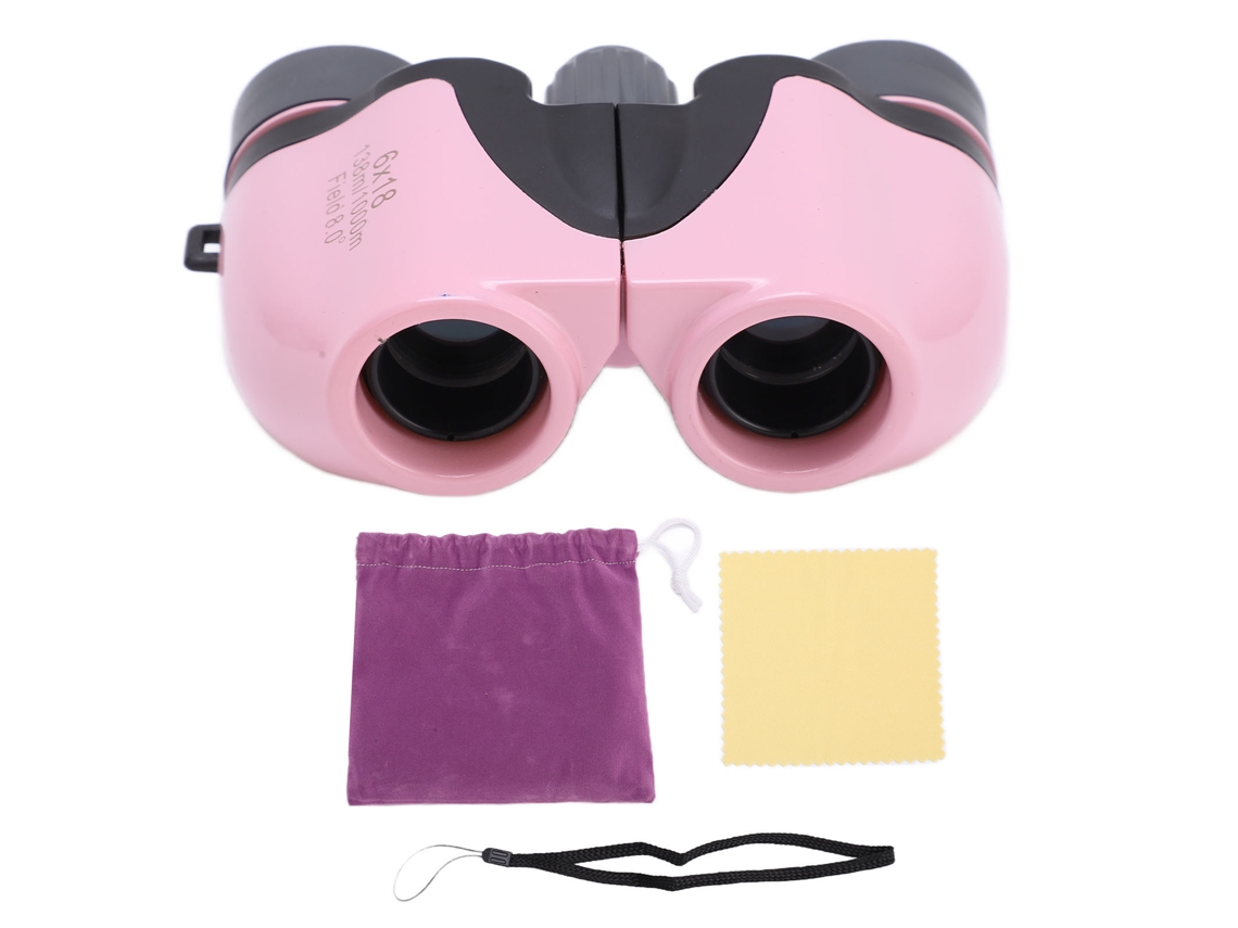 Prismáticos Ziyouhu 6x18 Para Niños Mini Portátiles Hd Telescopio Prismático Para Observar Aves Rosa