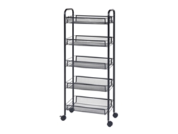 Carrito de cocina Tromsø con 5 cestas acero 103x44x26cm - Negro [EN.CASA]