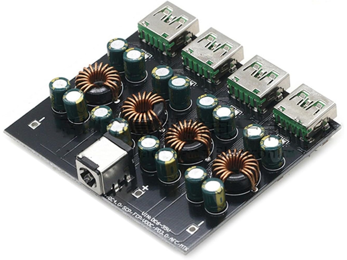Pequeño Circuito De Carga Con 4 Dispositivos De Salida. Instalación De Carga.