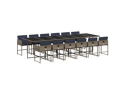 Maison Exclusive - Conjunto De Comedor De Jardín De 13 Piezas Con Cojines, Poliratán Gris