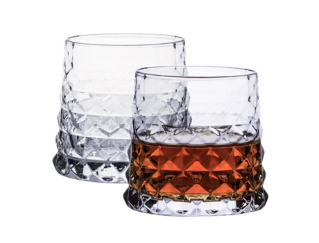 Taza XGF 2 unids prisma patrón antiguo cristal cristal vidrio trapezoide fuji montaña whisky taza vodka tumbler verre xo chivas taza caja de regalo...