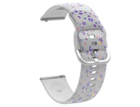 Correa de Silicona 20mm ajustable para Samsung Galaxy Watch4 40mm/44mm/Watch4 Classic 42mm/Garmin Venu 2 Plus - Flores moradas