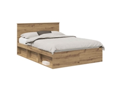 Maison Exclusive - Estructura De Cama Con Cabecera Roble Artesanal 135 X 190 Cm