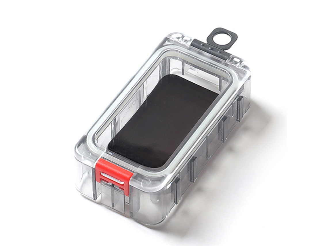 Caja De Herramientas De Pesca Con Magnete Y Sellado Impermeable, Resplandeciente De Noche, Para Bait Y Lure, Negro Rojo, 1 Pieza