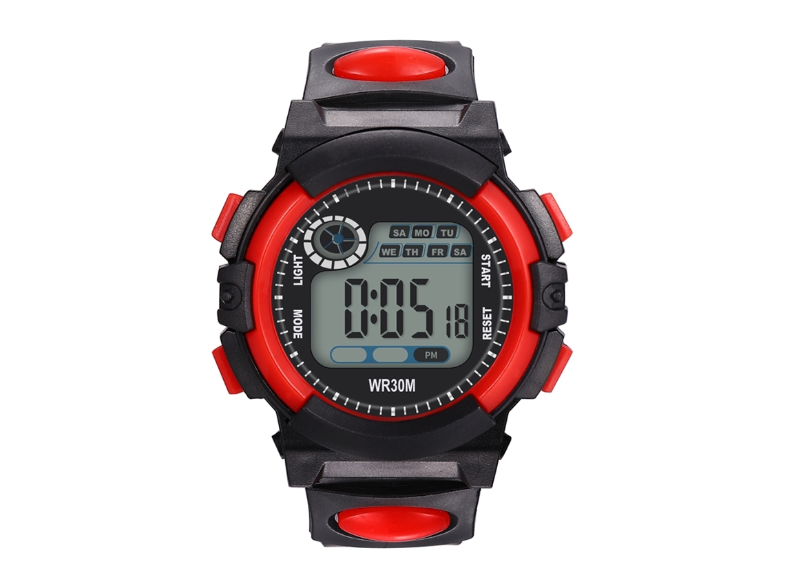 Reloj Digital Electrónico Para Niños Pulsera De Pvc Color Rojo