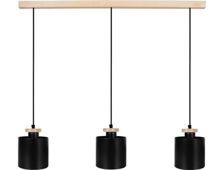 Lámpara de Techo TOSEL Uzibuze 3 Bombillas (Negro - E27 - Máx. 40W - Metal)