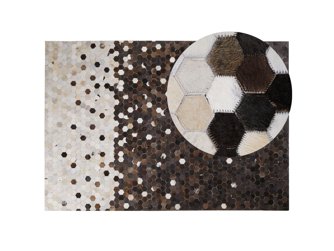 Alfombra BELIANI Eyim de Piel de vaca Marrón 160x230