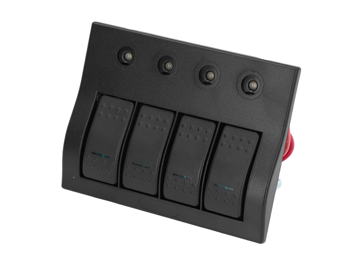 Panel de interruptores LED de 4 vías para barcos y autocaravanas 12V/24V IP68