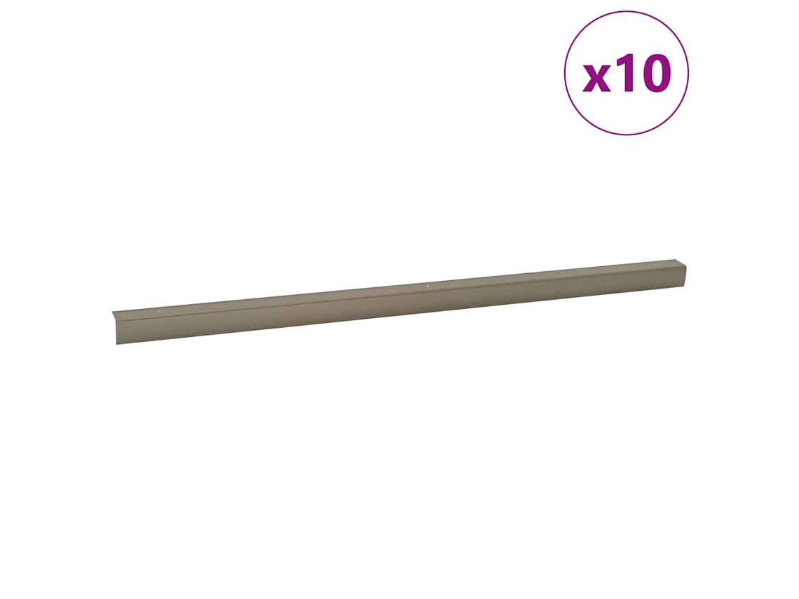 Juego de 10 bordes de escalera en forma de L de Vidaxl en aluminio dorado