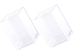 2 estuches transparentes con base antideslizante, organizador cuadrado, multifuncional.