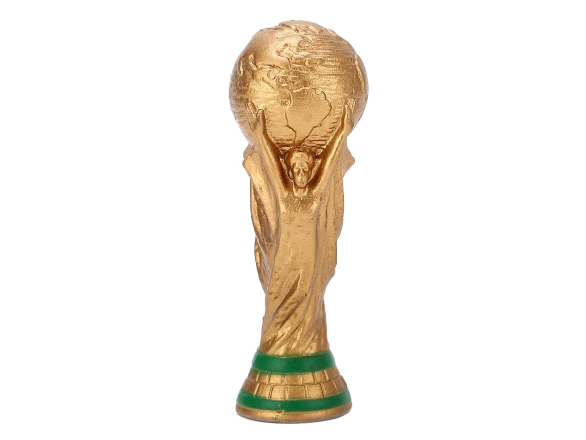 Ornament De Taça De Futebol Mundial Decorativo Ecológico Em Pvc Altura 7cm