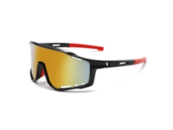 Óculos De Sol Para Ciclismo À Prova De Vento Uv400 Para Homens E Mulheres Óculos Esportivos Ao Ar Livre (preto Vermelho)