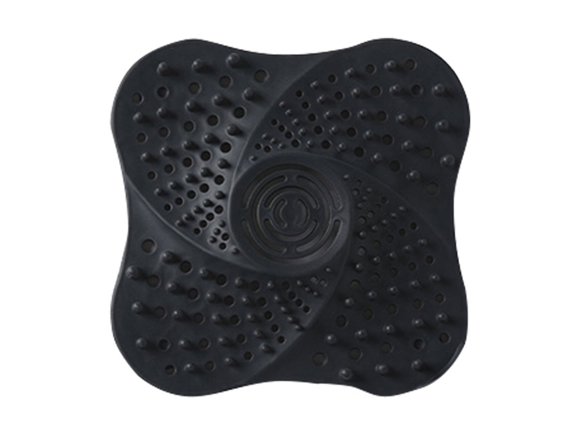 Recogedor de pelo para desagüe de ducha reutilizable de silicona negra