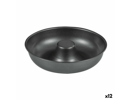 Molde para Horno QUTTIN Rosquillas Acero al carbono Negro Ø 21 cm 21 x 5 cm (12 Unidades)