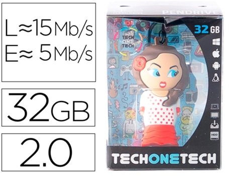Pen Drive Usb Tech One Tech Flamenco Sevillana 32 Gb