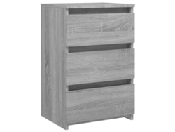 Mesita de noche MAISON EXCLUSIVE en madera procesada gris Sonoma (40 x 35 x 62,5 cm)