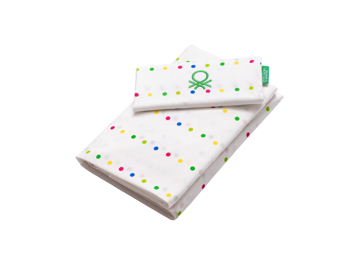 Juego de Sábanas BENETTON Rainbow (Blanco - Cama de 90 - 90 x 200 cm)