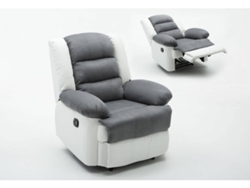 Sillón relax "Buckingham" - Blanco / Gris claro